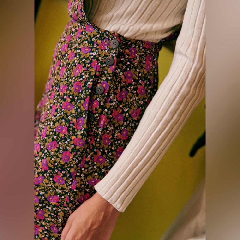 Sezane Pink Floral Ruffle-Strap Jumpsuit - Picture 6 of 12
